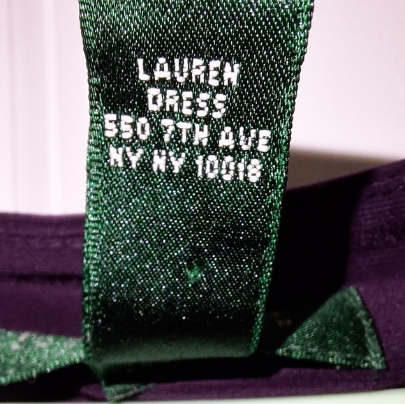 A Lauren Ralph Lauren purple fitted Midi prom dress in a size 4 with a split hem - Picture 4 of 5